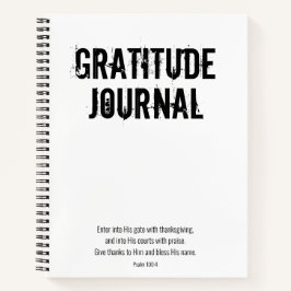 Dankbarkeit White Black Minimal Psalm Bibel Verse Notizbuch