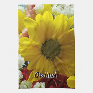 Dankbarkeits-Blumen-Gelbe-Daisy-Foto Geschirrtuch