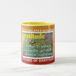 Dankbarkeits-Inspirations-Puzzle Zweifarbige Tasse