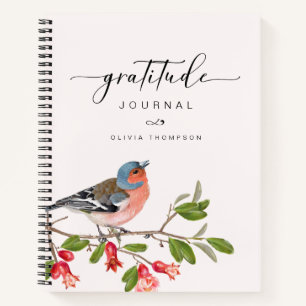 Dankbarkeits-Vogel-Blattwerk Name Journal Notizbuc Notizbuch