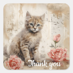 Danke 13 quadratischer aufkleber