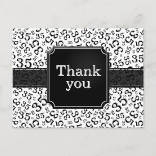 Danke 35 Zahlenmuster Schwarz/Weiß Postkarte