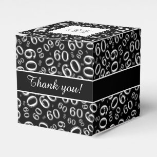 Danke 60. Zahl-Muster-Schwarzes/Weiß Geschenkschachtel