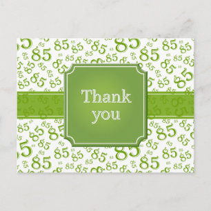 Danke 85 Zahlenmuster Grün/Weiß Postkarte