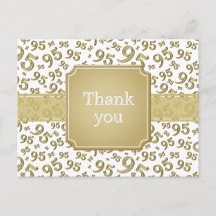 Danke 95 Zahlenmuster Gold/Weiß Postkarte