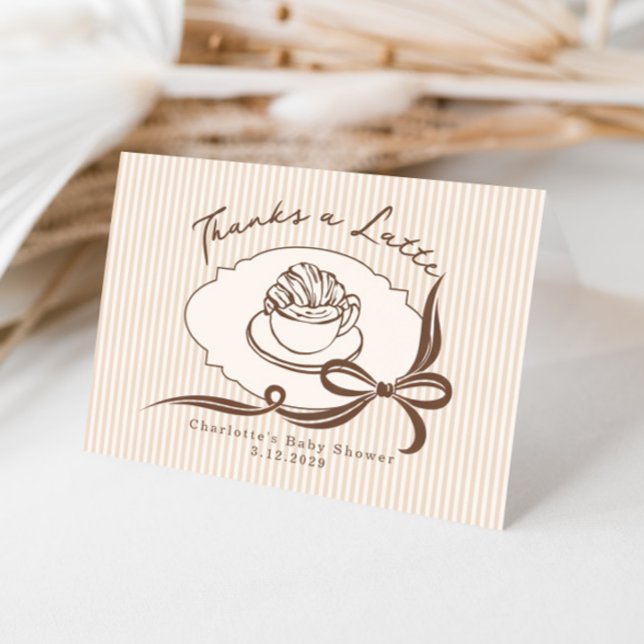 Danke A Latte Cafe Bebe Kaffee Bogen Baby Shower (Von Creator hochgeladen)