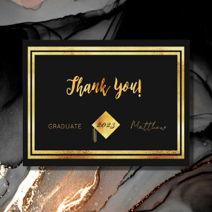 Danke Abschluss 2023 schwarz gold Postkarte