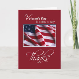 Danke am Veteran's Day, Flag on Red