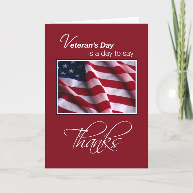 Danke am Veteran's Day, Flag on Red (Vorderseite)