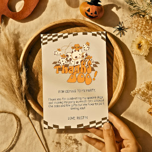Danke an Boo Cowboy Halloween Checkered Pattern