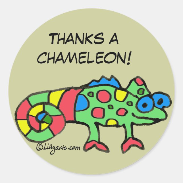Danke an Chameleon Personalisiert Stickers (Vorderseite)