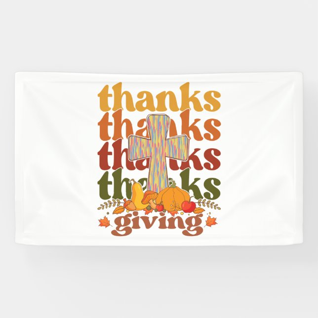 Danke an Cross Pumpkin Banner (Horizontal)