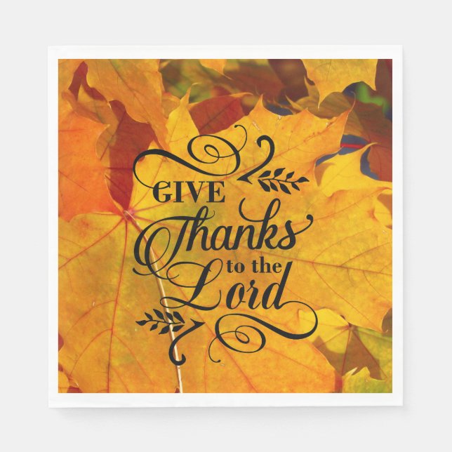 Danke an den Herrn Beautiful Herbstlaubs Serviette (Vorderseite)