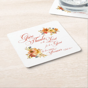 Danke an den Herrn Fall Aquarellblume Rechteckiger Pappuntersetzer