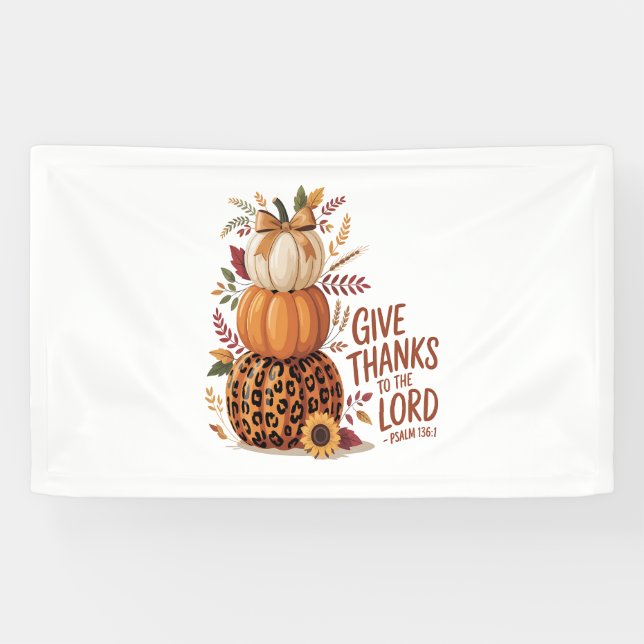 Danke an den Herrn, Fall Pumpkin Banner (Horizontal)