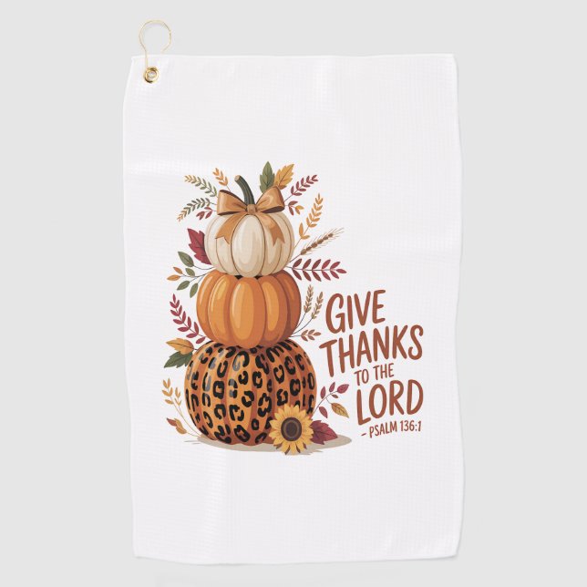 Danke an den Herrn, Fall Pumpkin Golfhandtuch (Vorderseite)