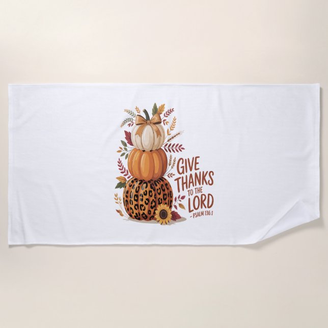 Danke an den Herrn, Fall Pumpkin Strandtuch (Vorderseite)
