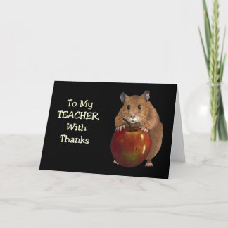 Danke an den Lehrer: Hamster, Apple: Art on Black