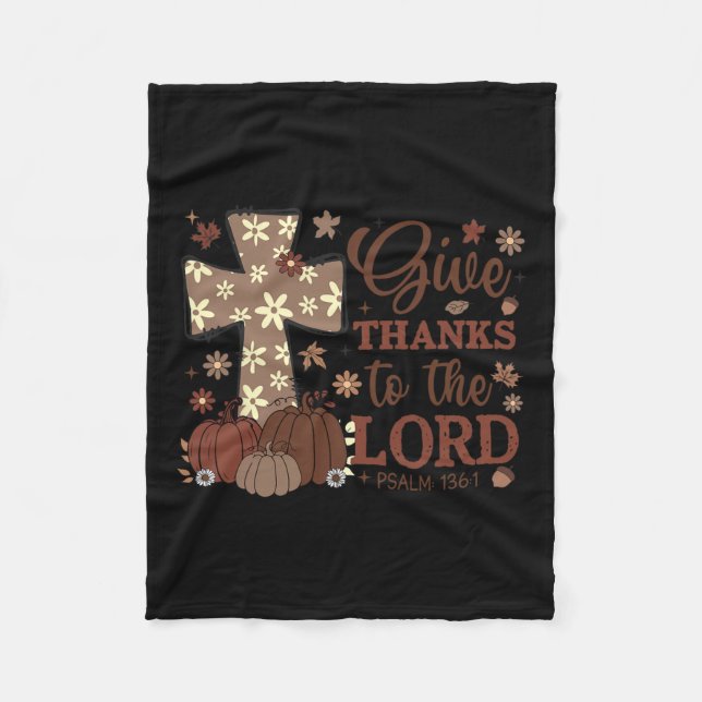 Danke an den Lord Fall Cross Christlich Fleecedecke (Vorderseite)