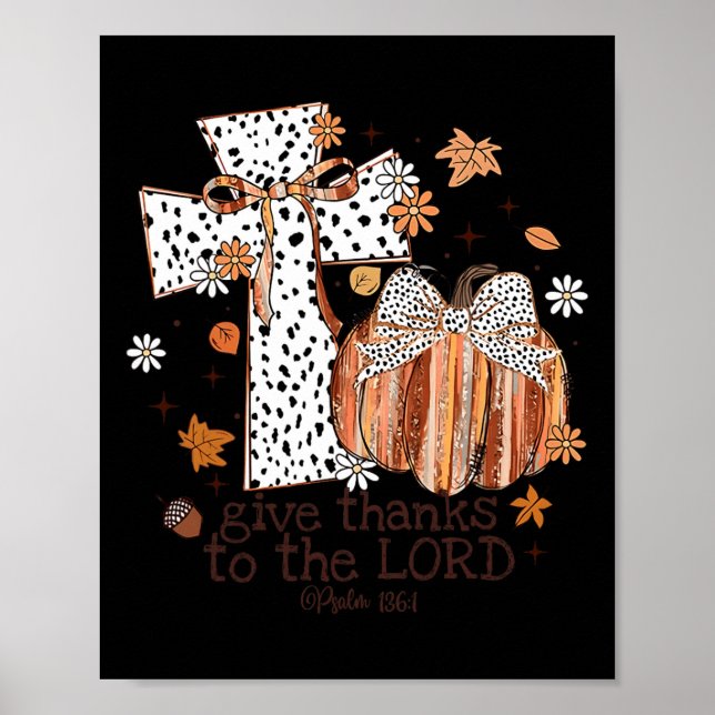 Danke an den Lord Fall Cross Christlich Poster (Vorne)