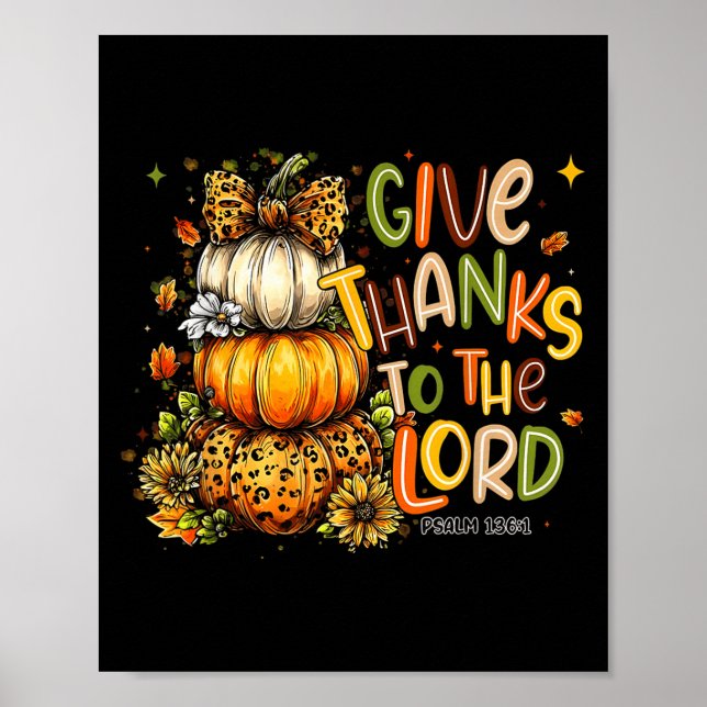 Danke an den Lord Fall Pumpkin-Erntedank Poster (Vorne)