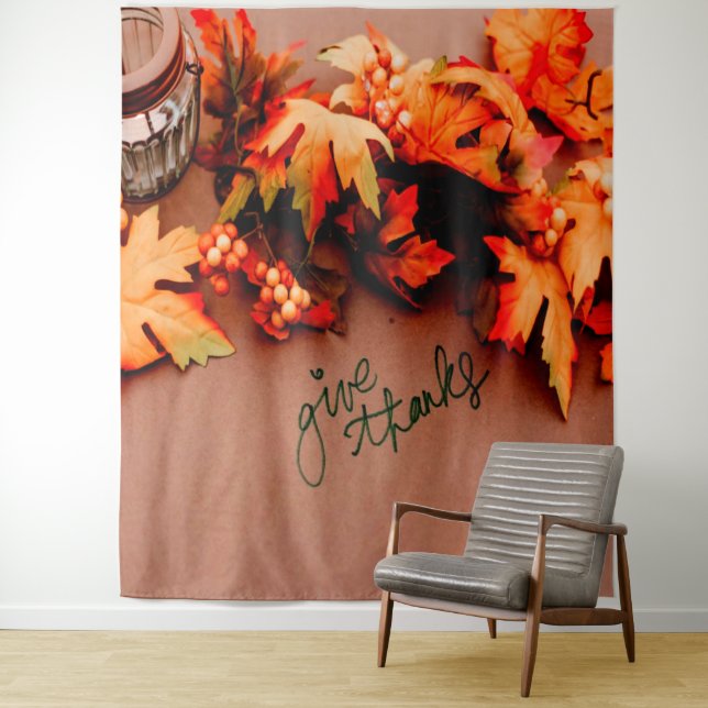Danke an die Herbstlaub Erntedank Wandteppich (Beispiel)