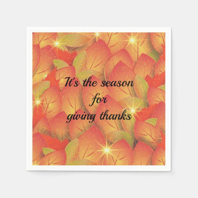 Danke an die Herbstleaves Napkins Serviette (Vorderseite)