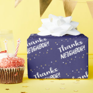 Danke an die Nachbarin! mit Sternen Geschenkpapier