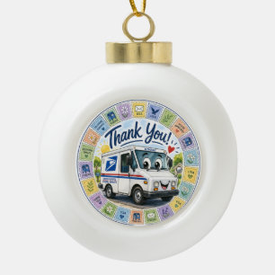 Danke an die Postmitarbeiter Keramik Kugel-Ornament