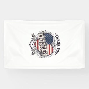Danke an die Veteranen Patrioten-Herz Vektor-Desig Banner