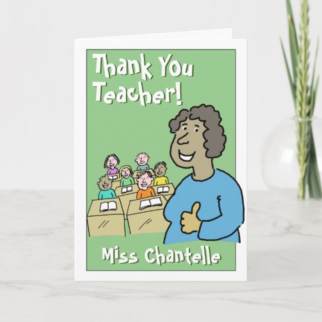 Danke an eine weibliche Lehrerin Karte (Vorderseite)