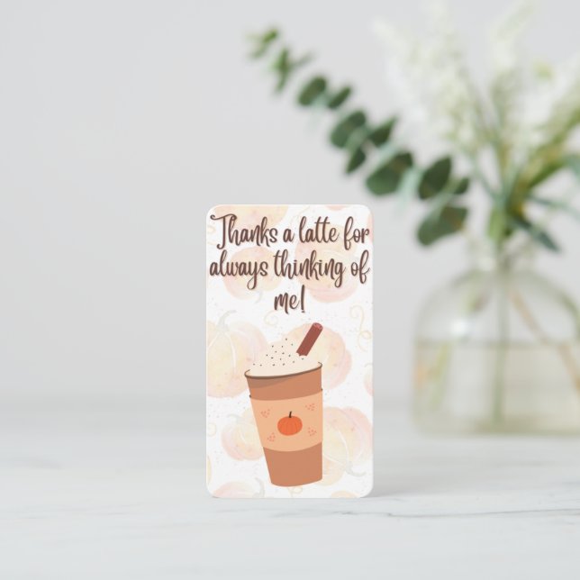 Danke an einen Latte! Real Anwesen Pop-by-Business Visitenkarte (Stehend Vorderseite)