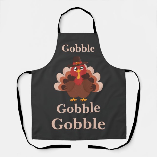 Danke an Funny Gobble Niedliches türkisches Adult Schürze (Vorderseite)