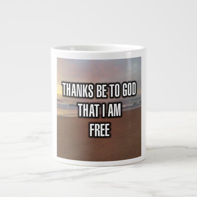 Danke an Gott, dass ich freie Tasse bin (Vorderseite)