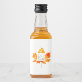 Danke an Herbstlaub Erntedank Alkoholflaschenetikett