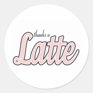 Danke an Latte Runder Aufkleber