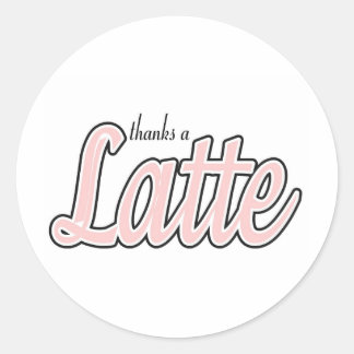 Danke an Latte Runder Aufkleber