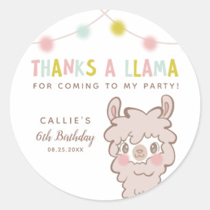 Danke an Llama Baby Dusche Gevor Runder Aufkleber