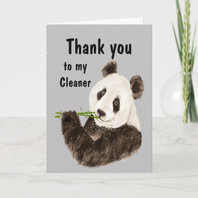 Danke an meinen Cleaner mit Funny Panda Bear Karte (Vorderseite)