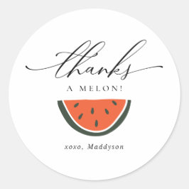 Danke an Melon Birthday Favor Runder Aufkleber