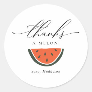 Danke an Melon Birthday Favor Runder Aufkleber