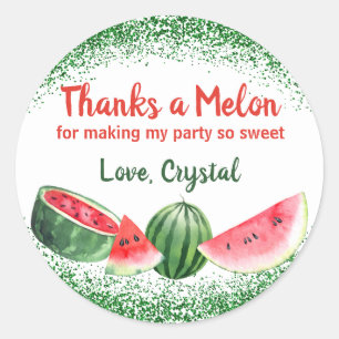 Danke an Melon Sweet Watermelon Party Danke Runder Aufkleber