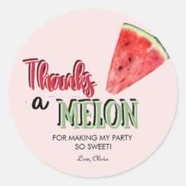 Danke an Melon | Wassermelone | Geburtstag Vielen  Runder Aufkleber