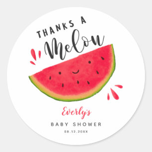 Danke an Melon Watermelon Baby Duschvorteil Runder Aufkleber