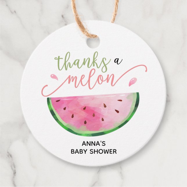 Danke an Melon Watermelon Danke Geschenkanhänger (Vorderseite)