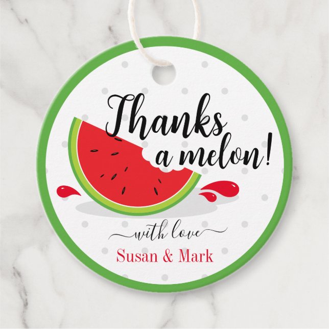 Danke an Melon Watermelon Danke Tag Geschenkanhänger (Vorderseite)