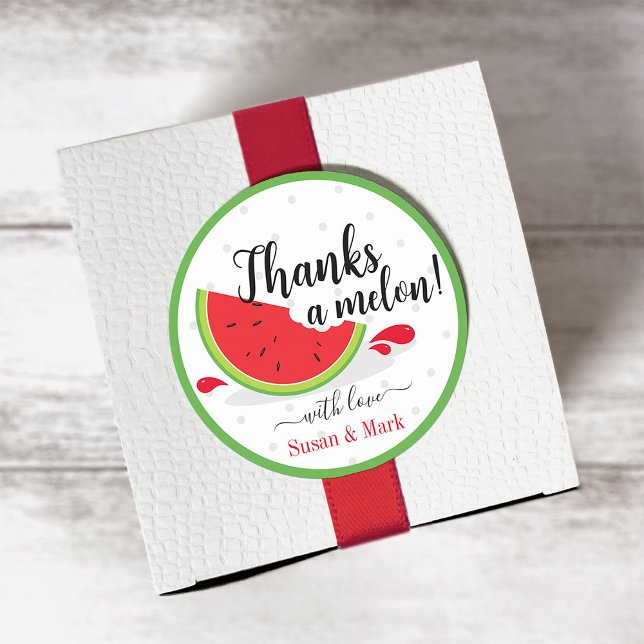 Danke an Melon Watermelon Danke Tag Runder Aufkleber (Von Creator hochgeladen)