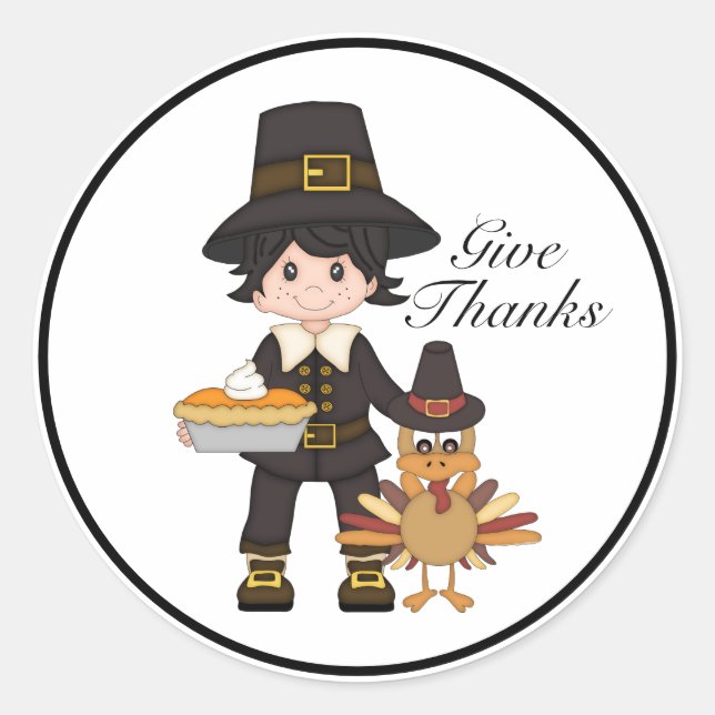 Danke an Pilgrim und die Türkei Runder Aufkleber (Vorderseite)