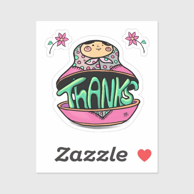 Danke an Russian Doll Sticker (Blatt)