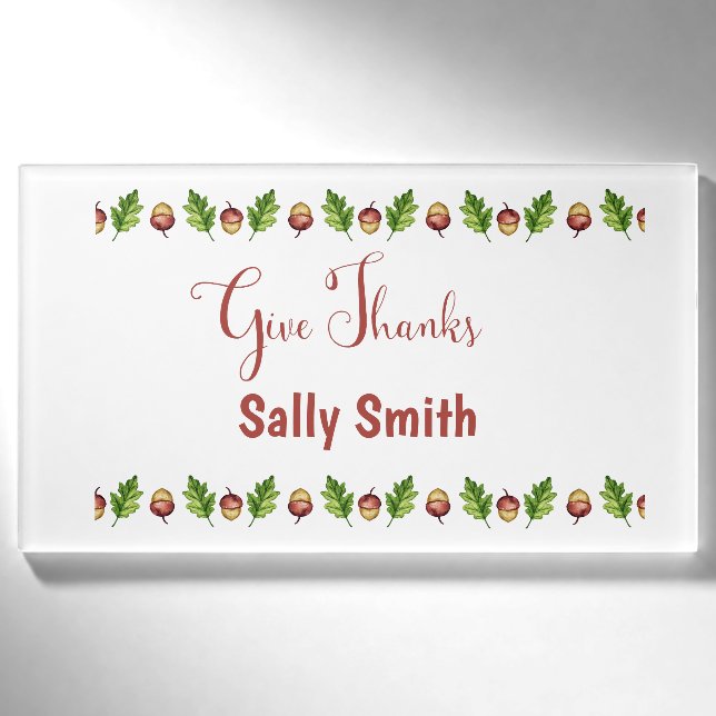 Danke an Thanksgiving, das individuell anpassbar i Namenschild (Vorderseite)
